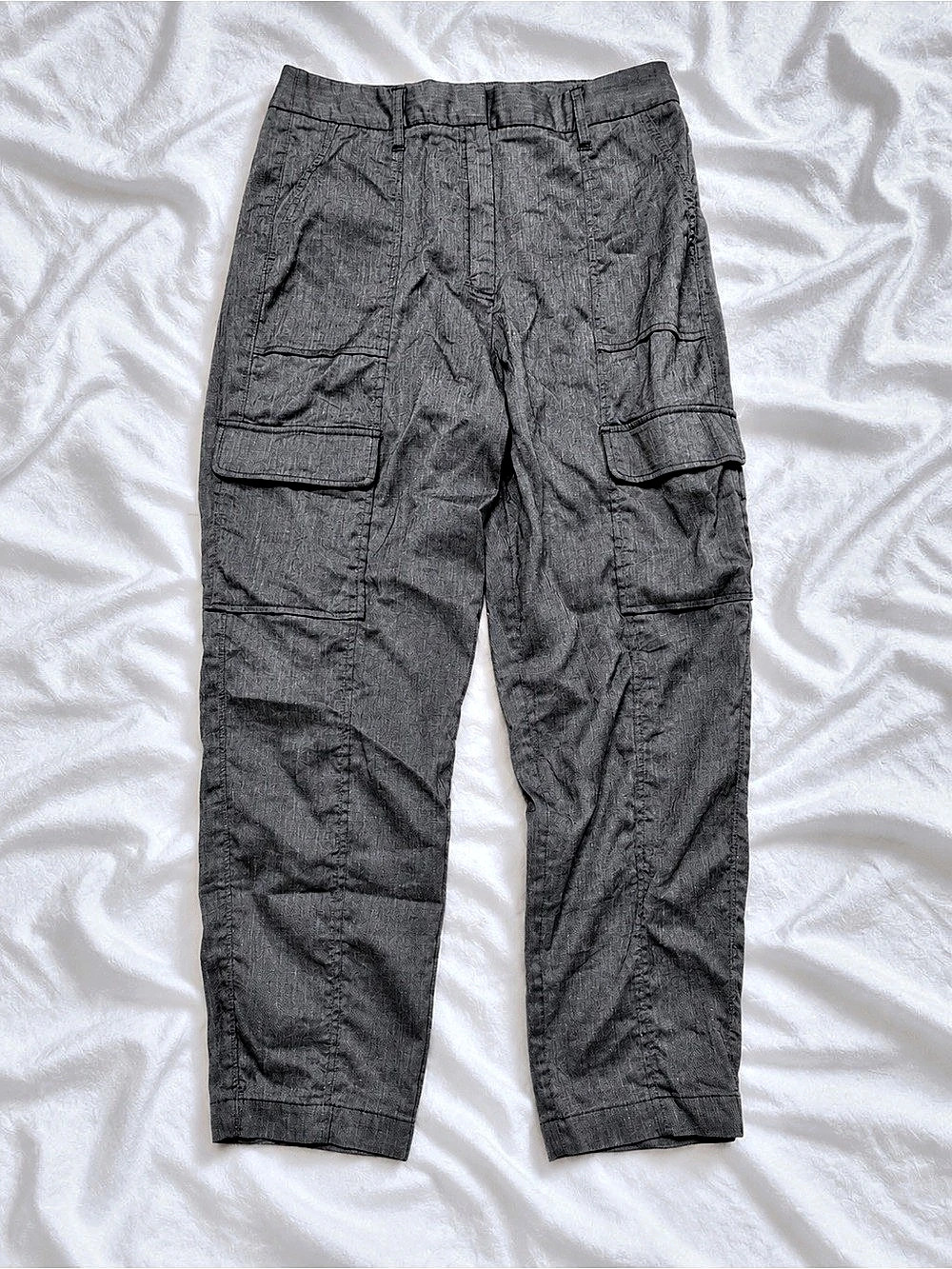 White House Black Market Women's Cargo Trousers Gray Size 8 Like New